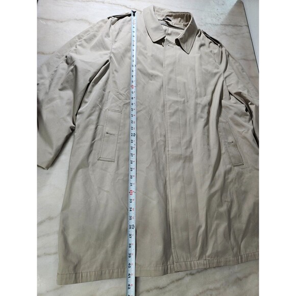 Vintage Oleg Cassini Thermolite Men's Trench Coat Tan All Weather Coat Size 54 - Picture 4 of 16